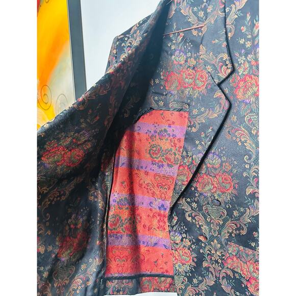 Vintage ANNE PINKERTON Floral Blazer Oversized Pants Set 90s Retro Size 12 - Picture 13 of 16